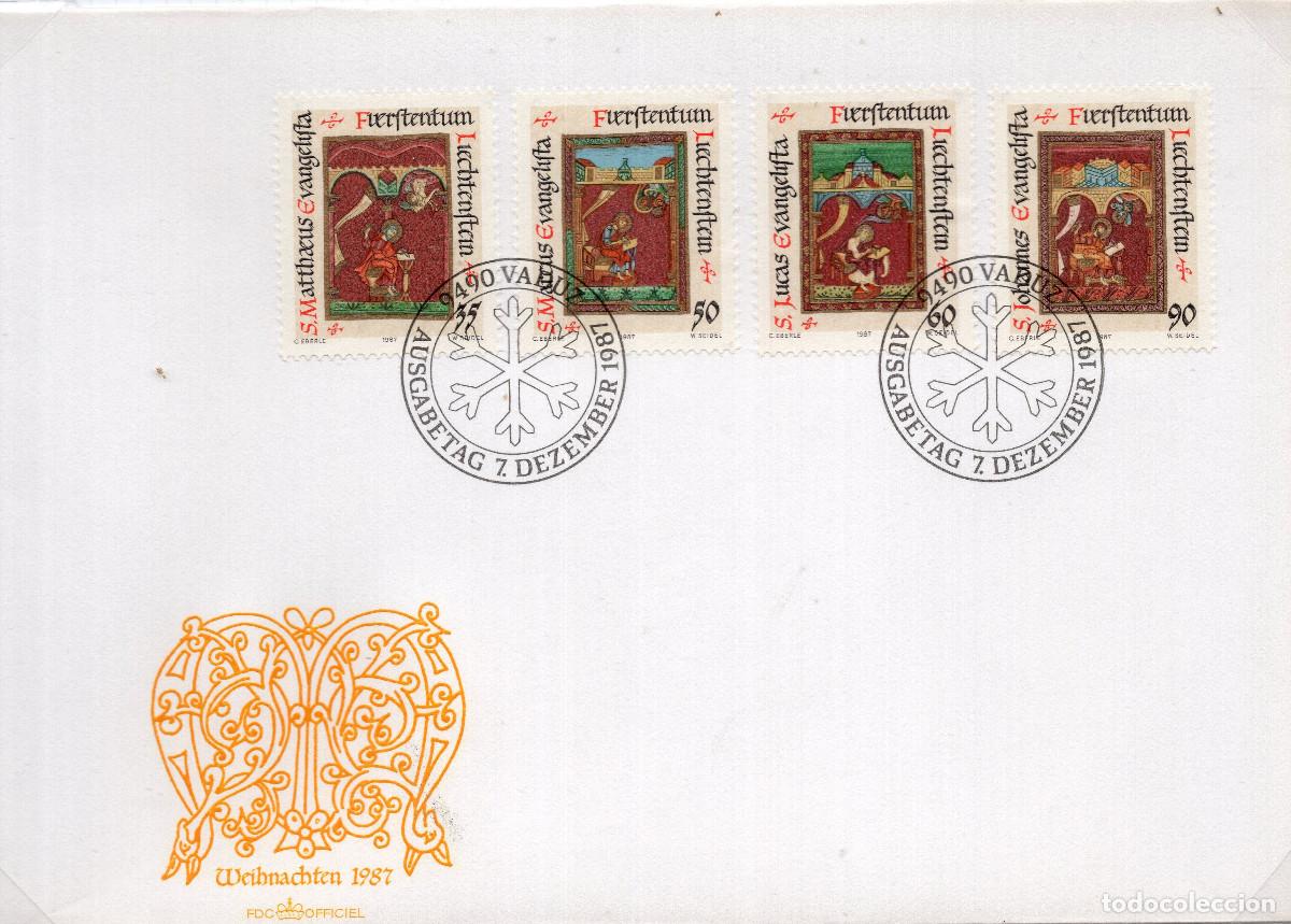 Sellos: LIECHTENSTEIN 1987 CARTA FDC MICHEL LI 930-933