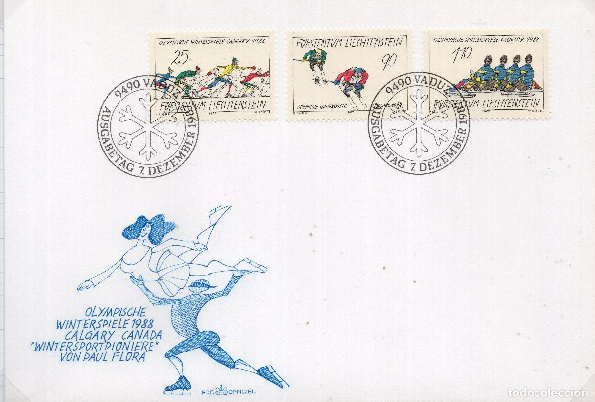 Sellos: LIECHTENSTEIN 1987 CARTA FDC MICHEL LI 934-936