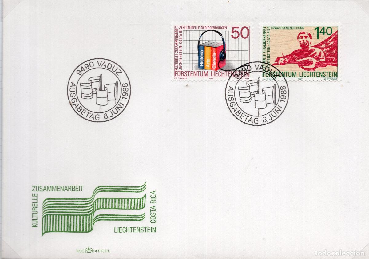 Sellos: LIECHTENSTEIN 1988 CARTA FDC MICHEL LI 945-946