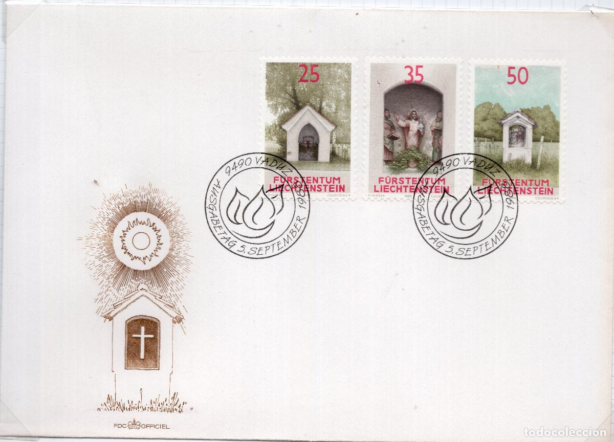 Sellos: LIECHTENSTEIN 1988 CARTA FDC MICHEL LI 951-953