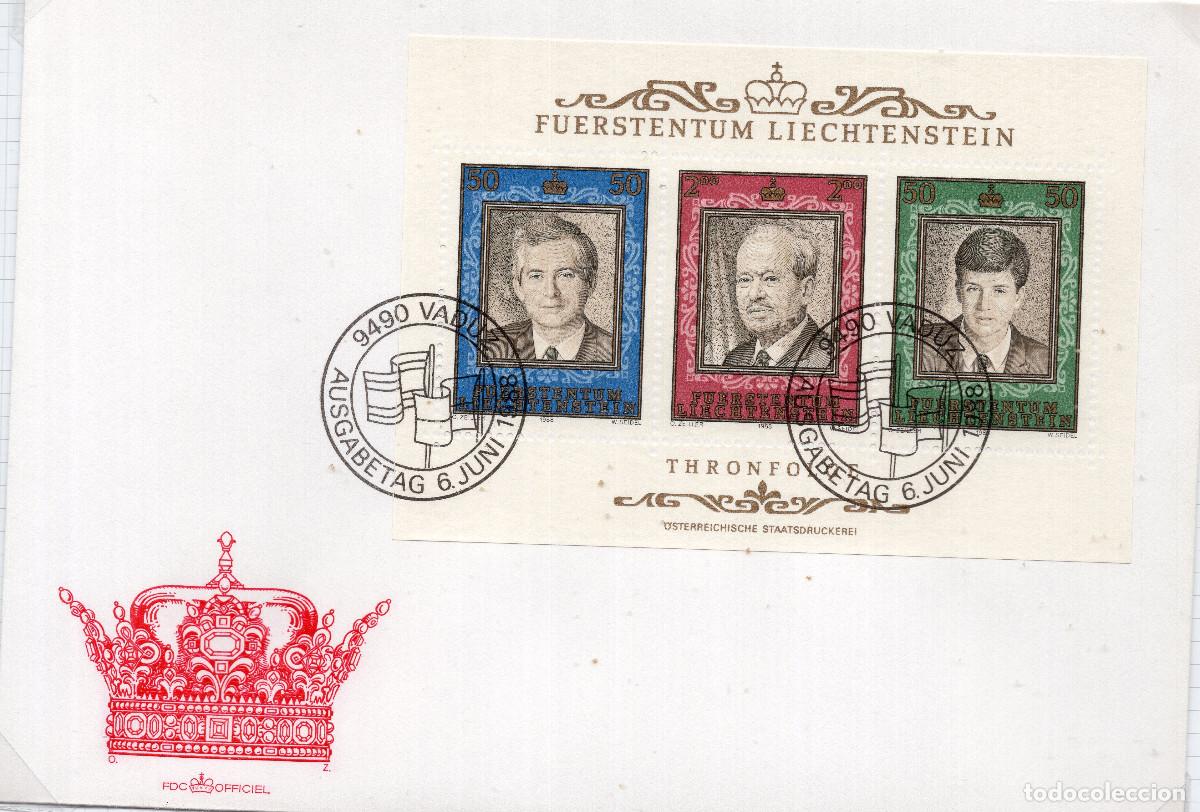 Sellos: LIECHTENSTEIN 1988 CARTA FDC MICHEL LI BL13
