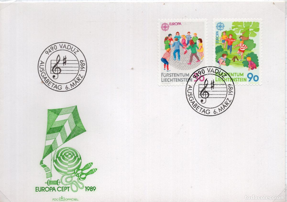 Sellos: LIECHTENSTEIN 1989 CARTA FDC MICHEL LI 960-961