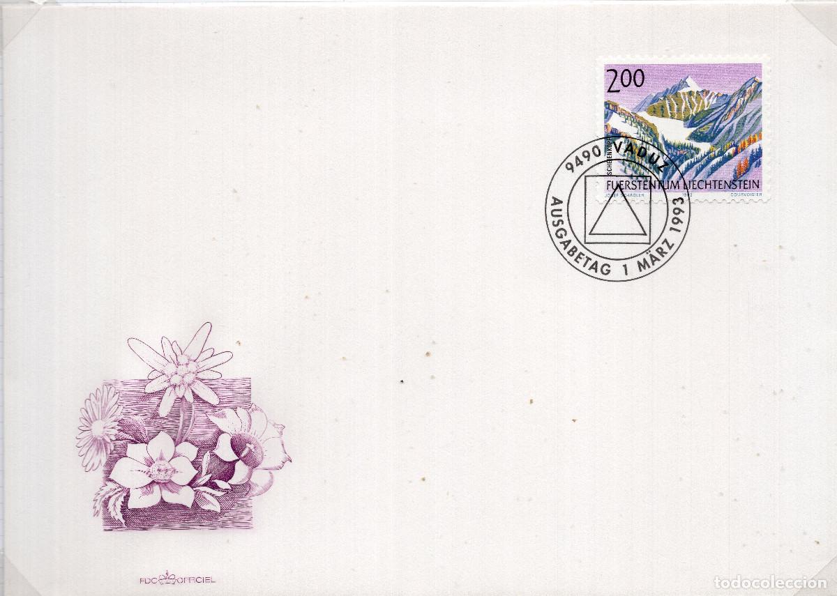 Sellos: LIECHTENSTEIN 1993 CARTA FDC MICHEL LI 1059