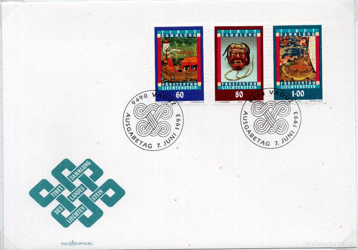 Sellos: LIECHTENSTEIN 1993 CARTA FDC MICHEL LI 1061-1063