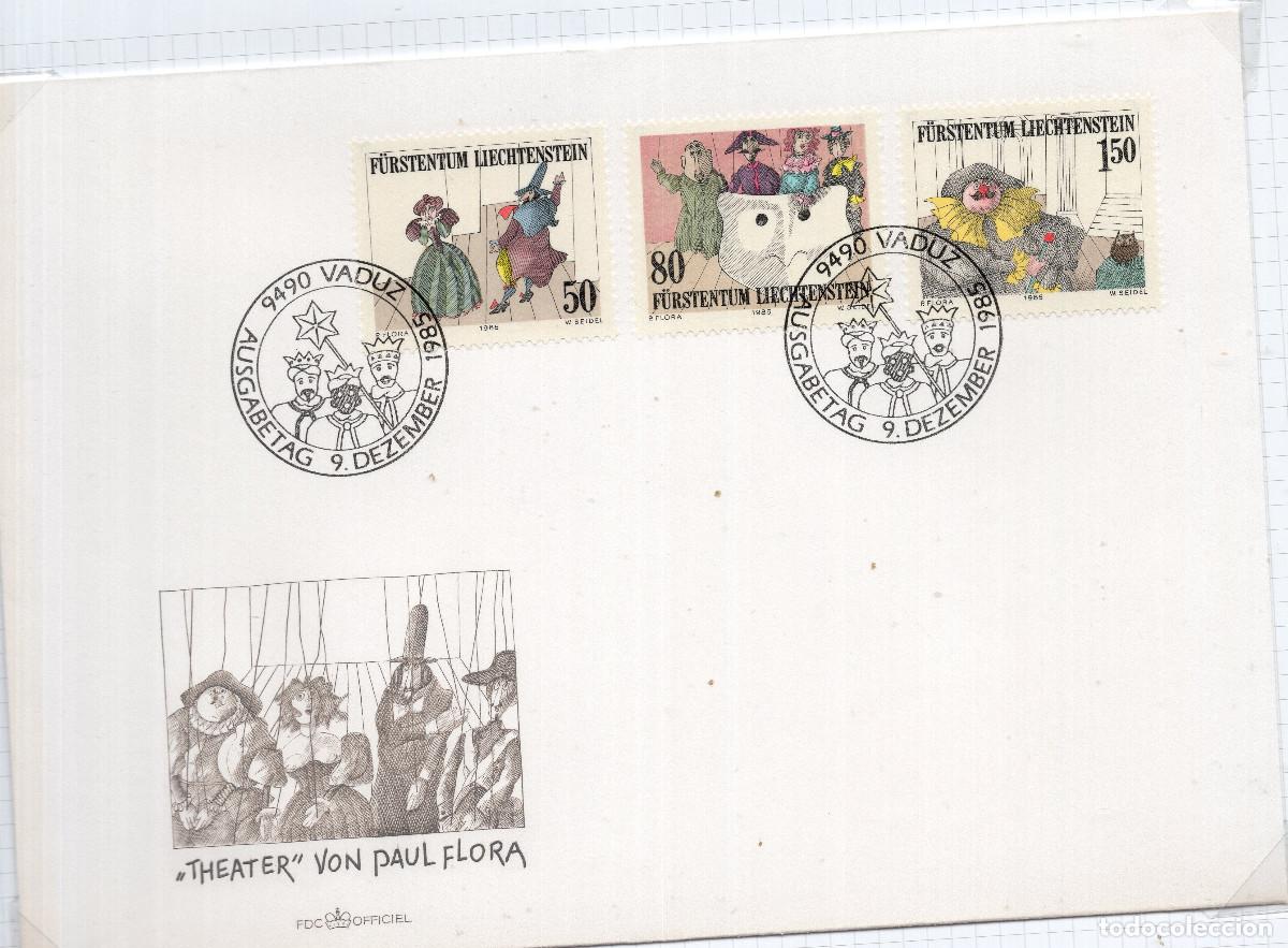 Sellos: LIECHTENSTEIN 1985 CARTA FDC MICHEL LI 887-889