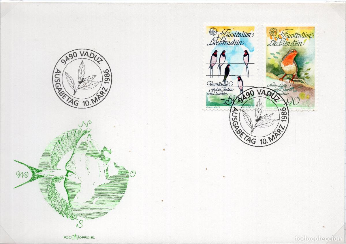 Sellos: LIECHTENSTEIN 1986 CARTA FDC MICHEL LI 893-894