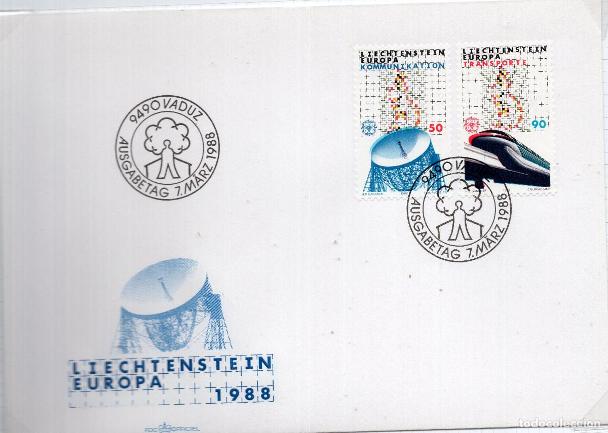 Sellos: LIECHTENSTEIN 1988 CARTA FDC MICHEL LI 937-938