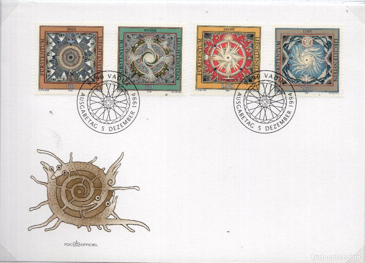Sellos: LIECHTENSTEIN 1994 CARTA FDC MICHEL LI 1099-1102