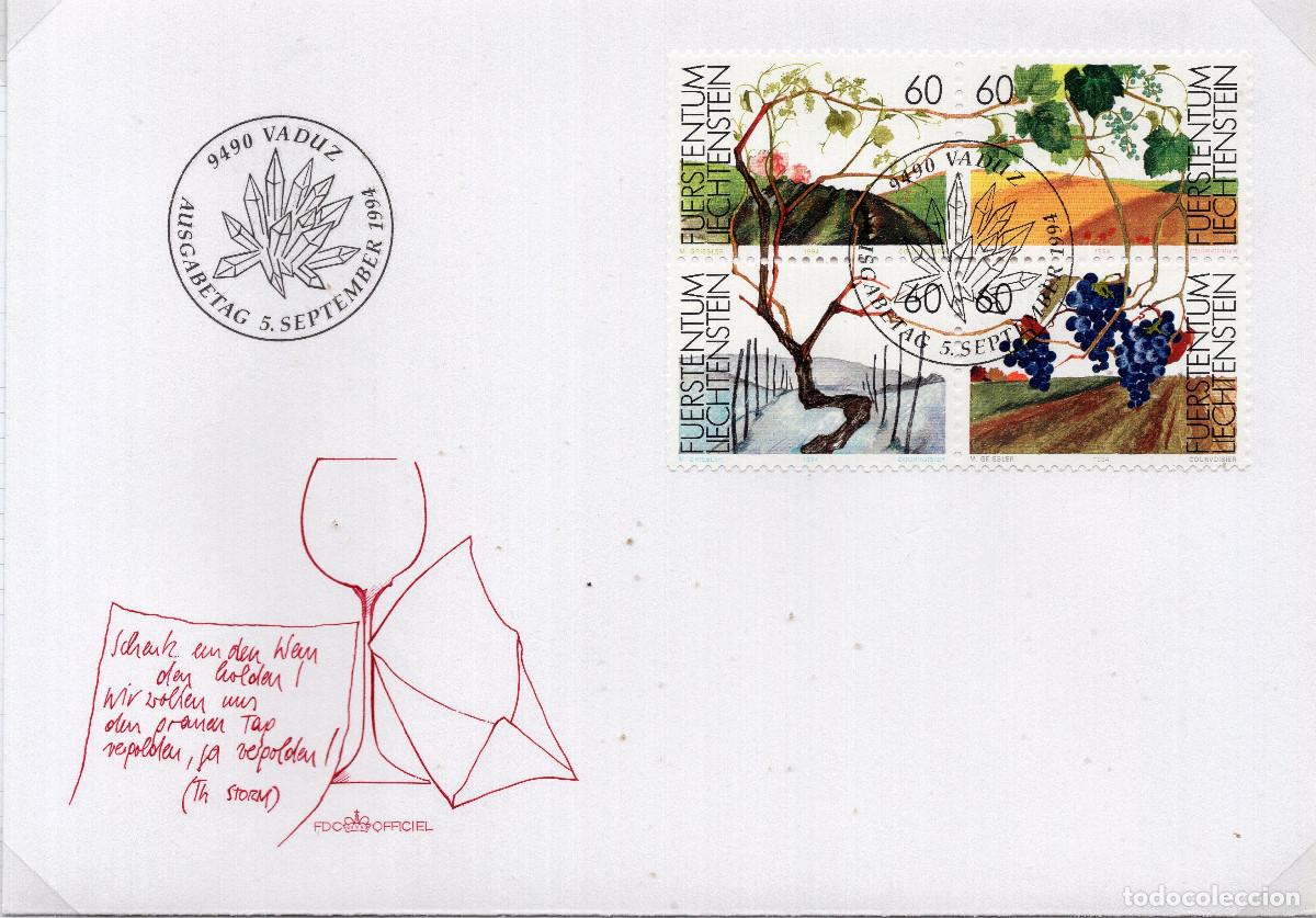 Sellos: LIECHTENSTEIN 1994 CARTA FDC MICHEL LI 1089-1092