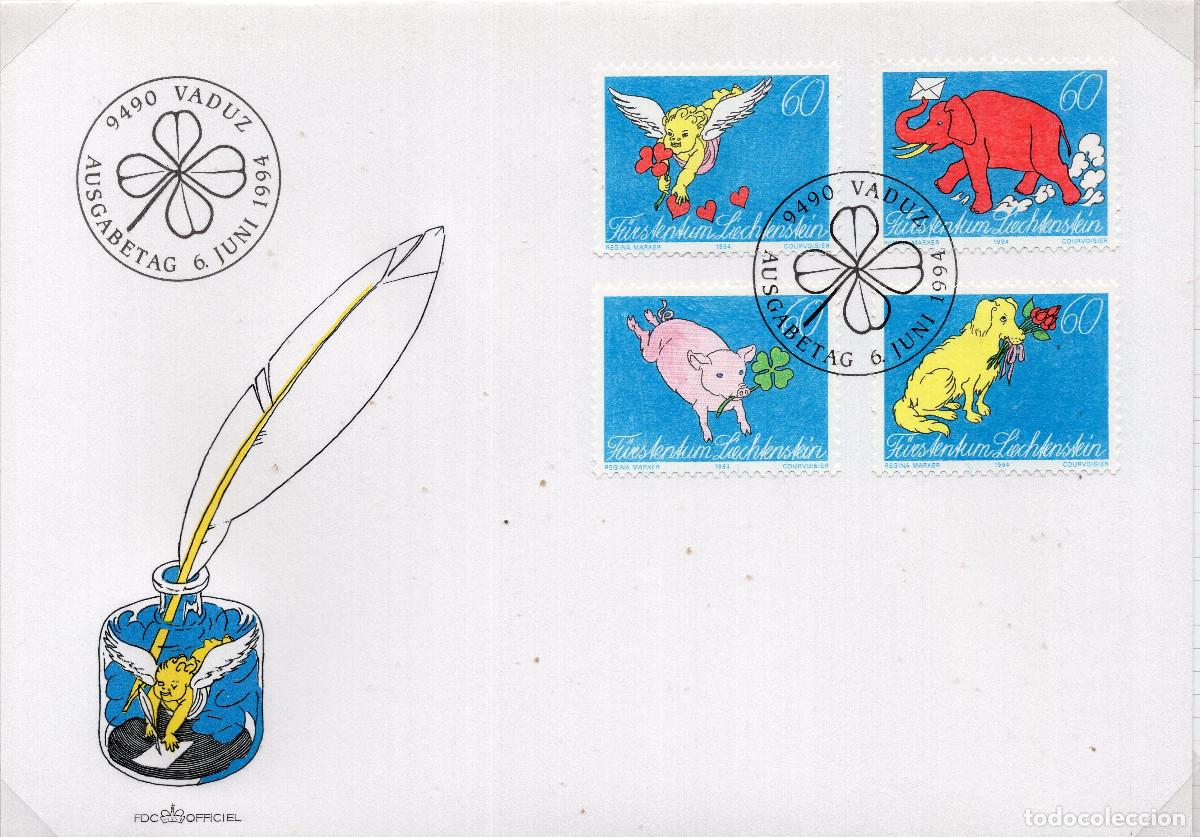 Sellos: LIECHTENSTEIN 1994 CARTA FDC MICHEL LI 1085-1088