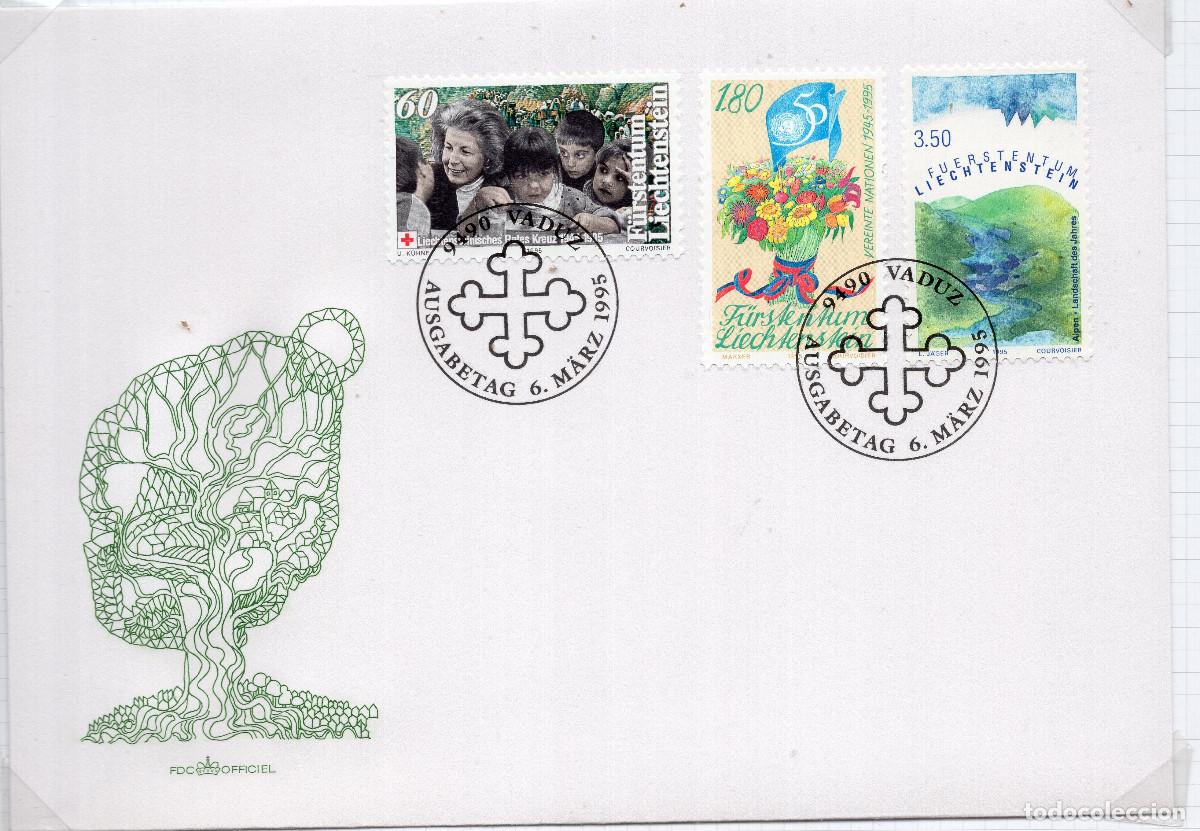 Sellos: LIECHTENSTEIN 1995 CARTA FDC MICHEL LI 1105-1107