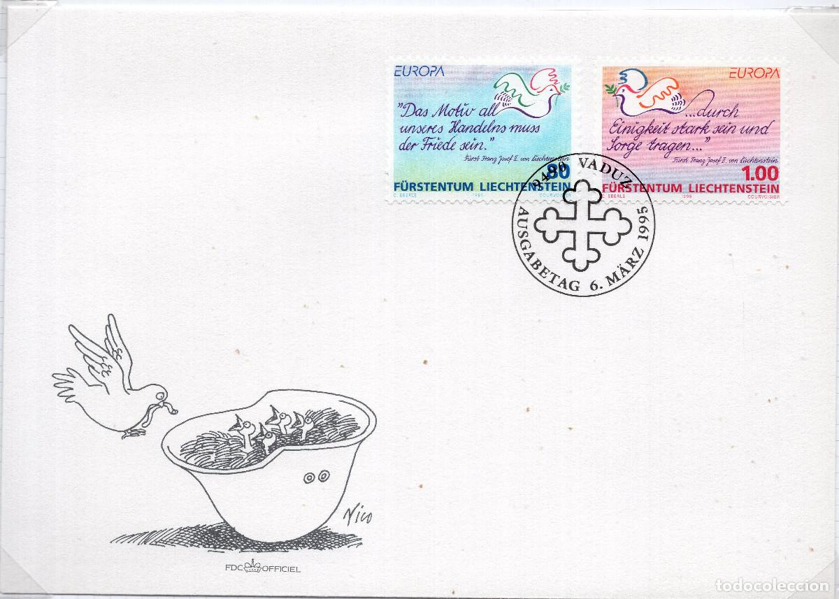 Sellos: LIECHTENSTEIN 1995 CARTA FDC MICHEL LI 1103-1104