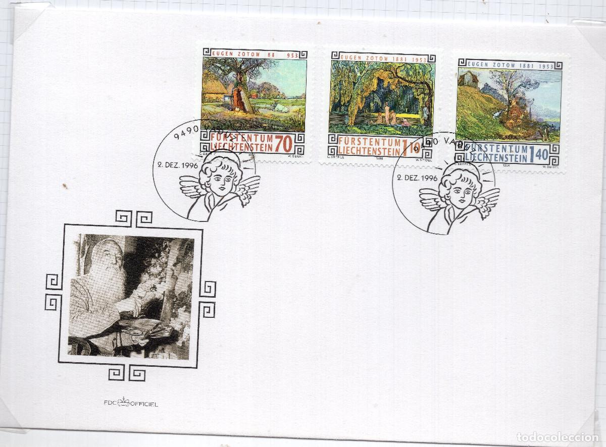 Sellos: LIECHTENSTEIN 1996 CARTA FDC MICHEL LI 1138-1140