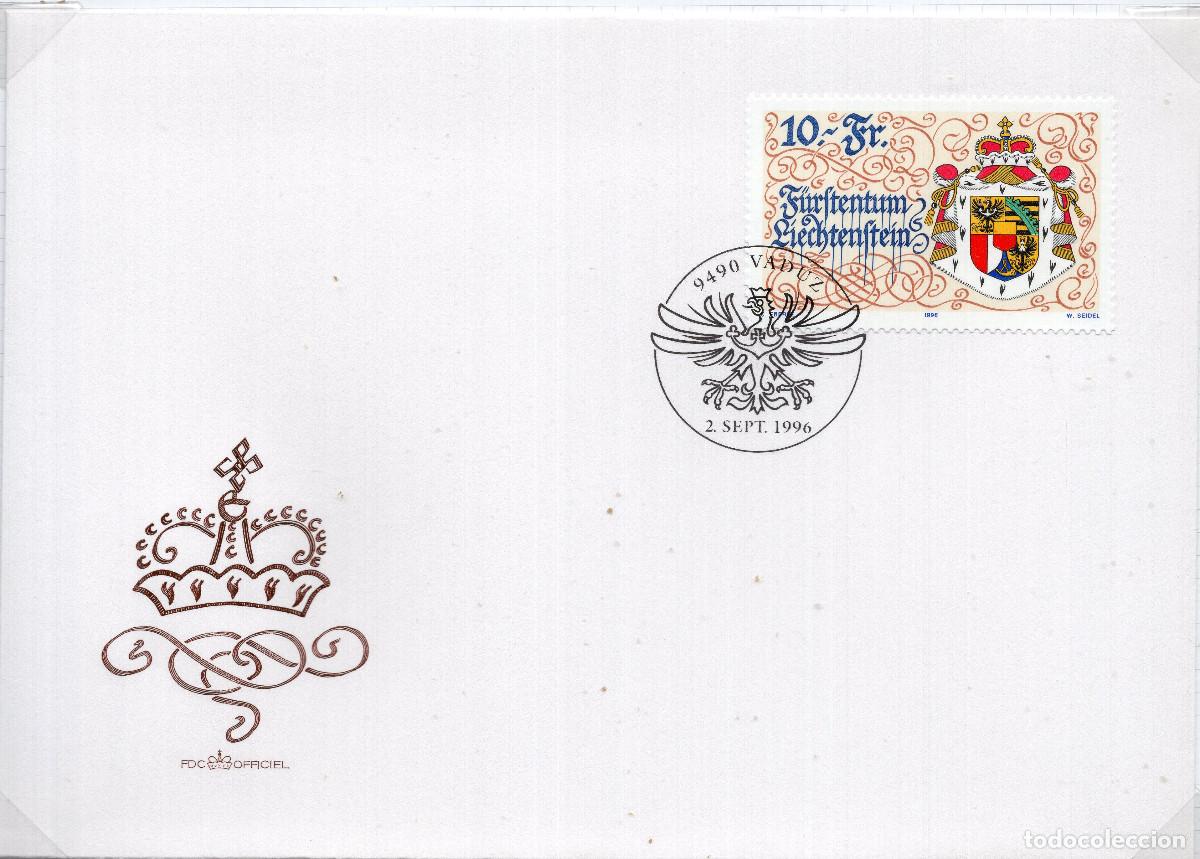 Sellos: LIECHTENSTEIN 1996 CARTA FDC MICHEL LI 1136