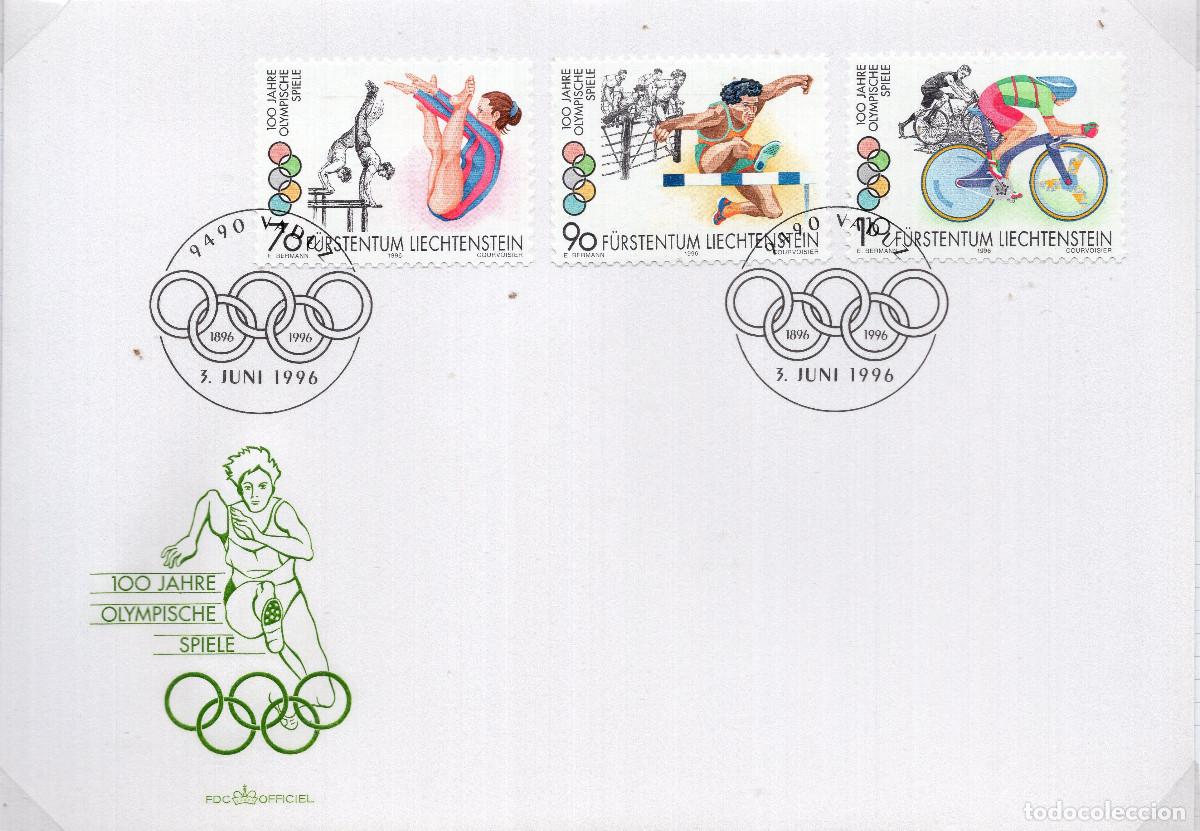 Sellos: LIECHTENSTEIN 1996 CARTA FDC MICHEL LI 1129-1131
