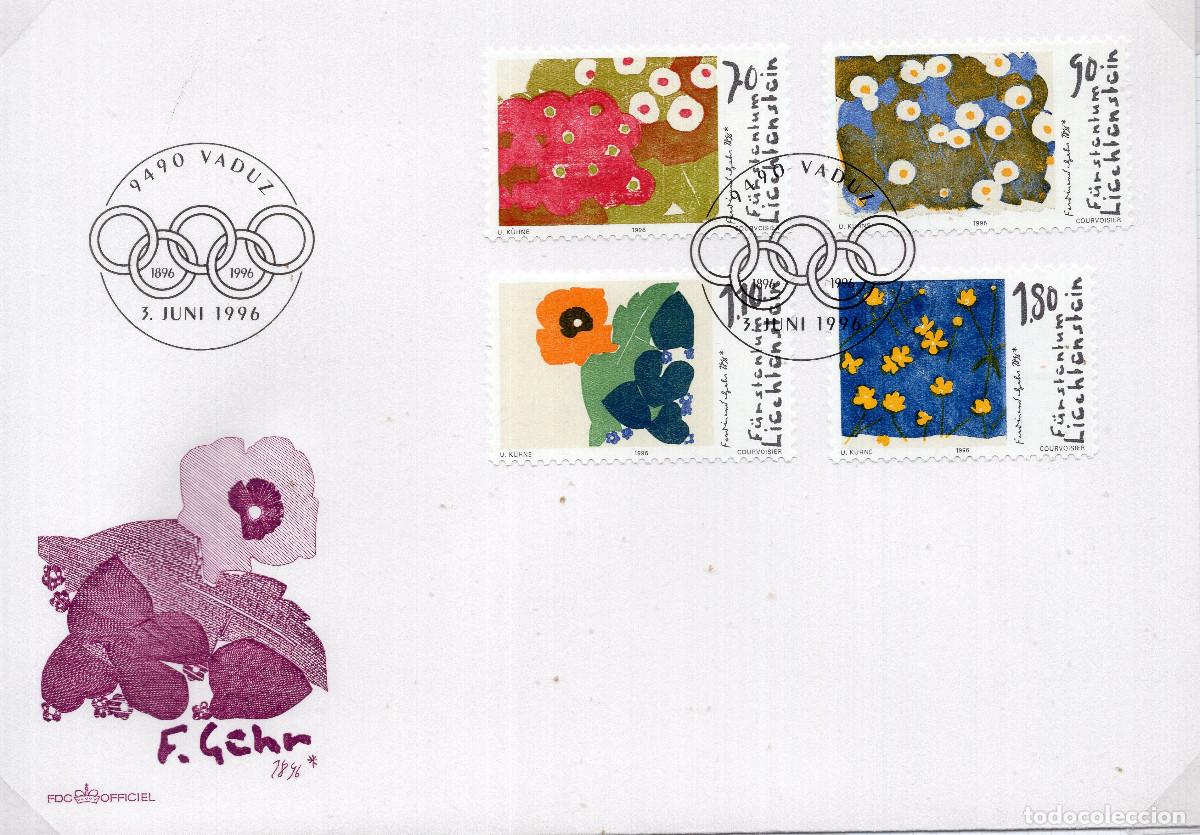 Sellos: LIECHTENSTEIN 1996 CARTA FDC MICHEL LI 1132-1135
