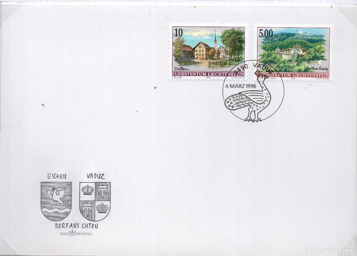 Sellos: LIECHTENSTEIN 1996 CARTA FDC MICHEL LI 1126-1127