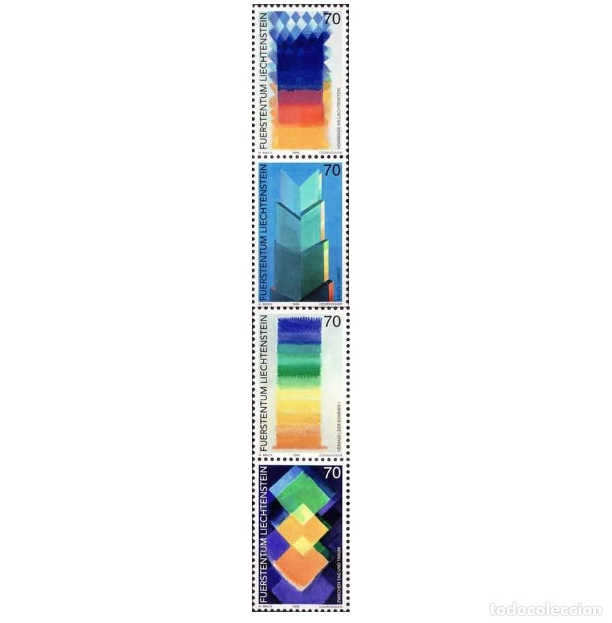 Sellos: Liechtenstein 1998 SW1171/74 &rdquo;Arte: Cuadros de Heinz Mack&rdquo;/ Nuevo, sin charnela, MNH.