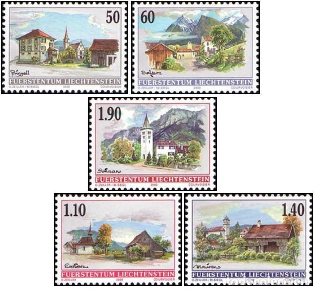 Sellos: Liechtenstein 2000 SW1233/37 &rdquo;Localidades&rdquo;./ Nuevo, sin charnela, MNH.