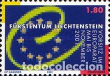 Sellos: Liechtenstein 2001 SW1260 &rdquo;Presidencia del Consejo de Europa&rdquo;./ Nuevo, sin charnela, MNH.