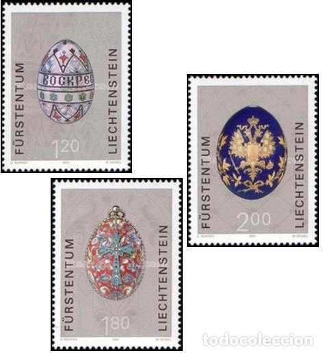 Sellos: Liechtenstein 2001 SW1263/65 &rdquo;Huevos de Pascua de los zares&rdquo;./ Nuevo, sin charnela, MNH.