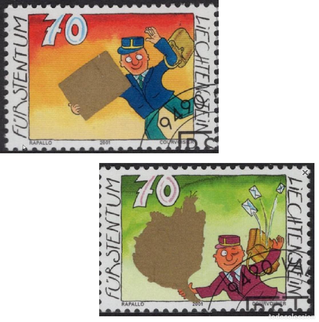 Sellos: Liechtenstein 2001 SW1261/62us. &rdquo;Felicitaciones - Usados de favor&rdquo;./ Sin charnela, MNH.