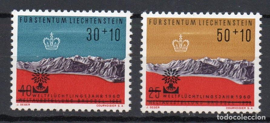 Sellos: LIECHTENSTEIN A&Ntilde;O 1960 YV 353/54* (MVLH) A&Ntilde;O MUNDIAL DEL REFUGIADO