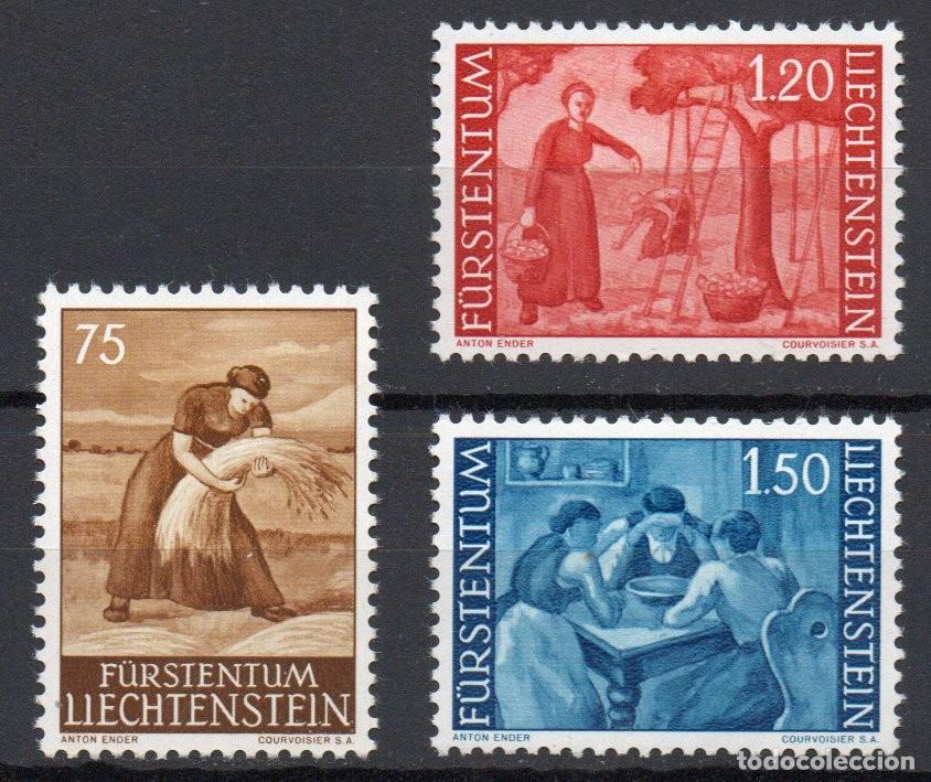Sellos: LIECHTENSTEIN A&Ntilde;O 1960 YV 347A/49* (MVLH)(B&Aacute;SICA) MOTIVOS CAMPESTRES AGRICULTURA NATURALEZA