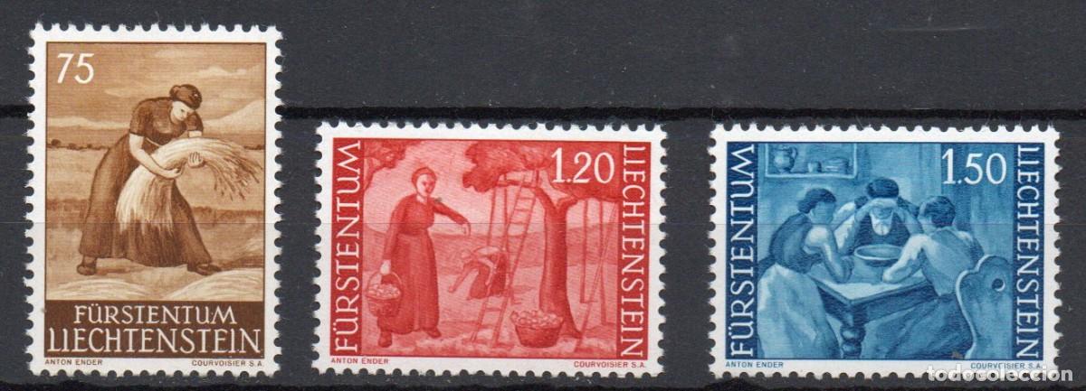 Sellos: LIECHTENSTEIN A&Ntilde;O 1960 YV 347A/49*** (B&Aacute;SICA) MOTIVOS CAMPESTRES AGRICULTURA NATURALEZA