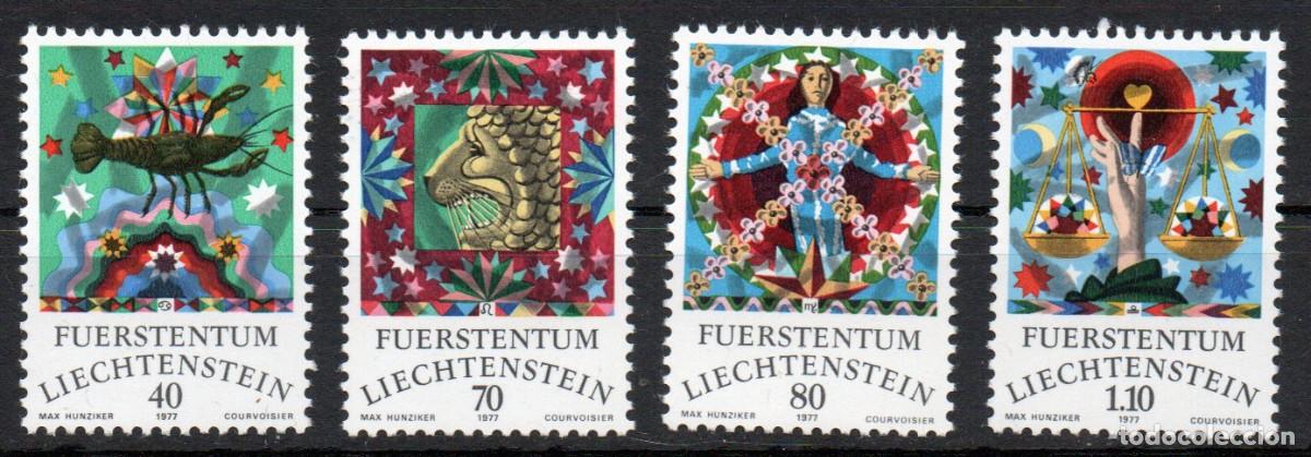 Sellos: LIECHTENSTEIN A&Ntilde;O 1977 YV 608/11*** SIGNOS DEL ZODIACO ASTROLOG&Iacute;A CIENCIA