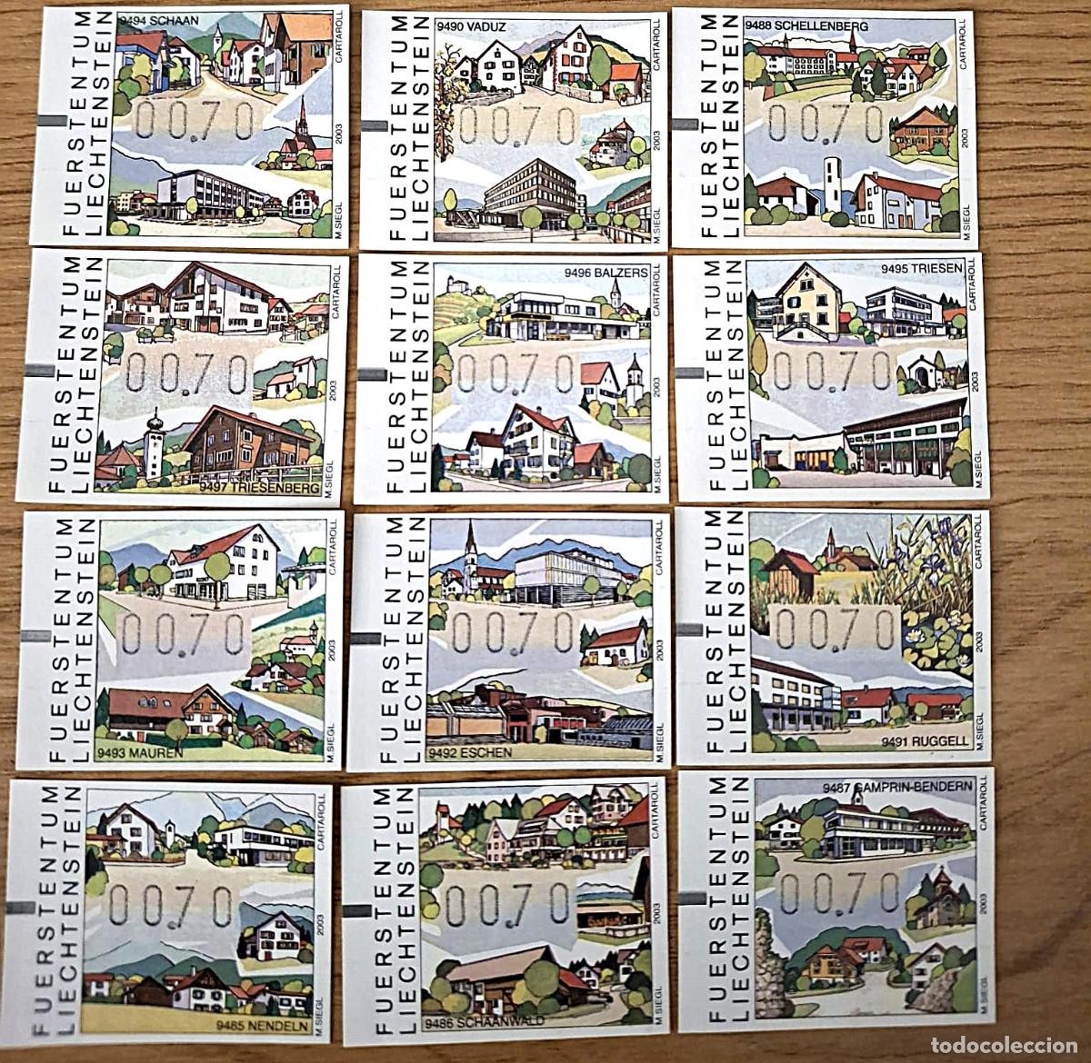 Sellos: Liechtenstein 2003, ATM 1/12 &rdquo;Localidades-Correos&rdquo;./ Franqueo Mec&aacute;nico./ Nuevos, sin charnela, MNH.