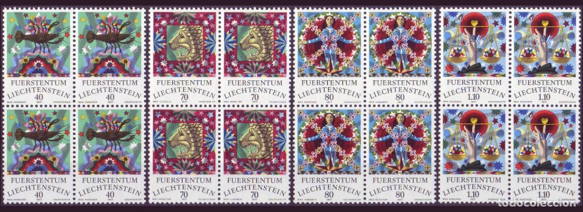 Sellos: 16v Liechtenstein, 1977 | Zod&iacute;aco | Yvert: 608/11 - Michel: 669/72 MNH **