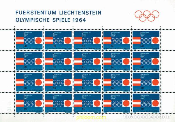 Sellos: 8332 MNH LIECHTENSTEIN 1964 18 JUEGOS OLIMPICOS VERANO TOKIO 1964 - 9 JUEGOS OLIMPICOS INVIERNO INN