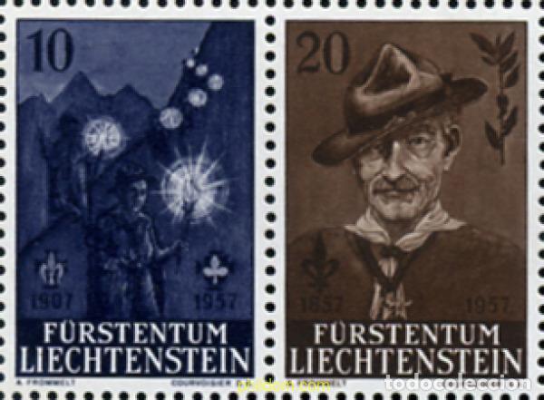 Sellos: 6481 MNH LIECHTENSTEIN 1957 CENTENARIO DE LORD BADEN-POWELL Y 50 ANIVERSARIO DEL ESCULTISMO