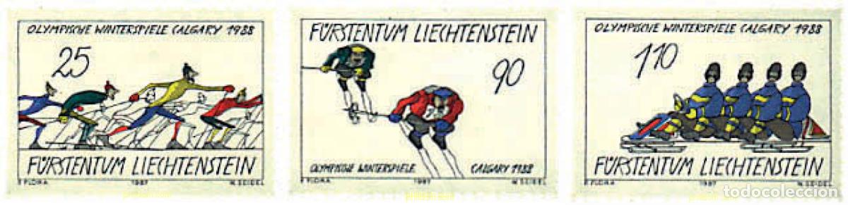 Sellos: 82252 MNH LIECHTENSTEIN 1987 15 JUEGOS OLIMPICOS INVIERNO CALGARY 1988