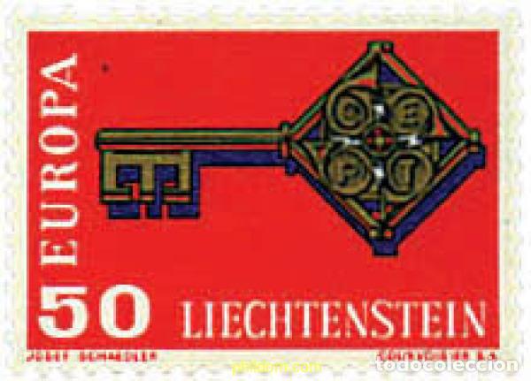 Sellos: 77707 MNH LIECHTENSTEIN 1968 EUROPA CEPT 1968 - LLAVE DORADA