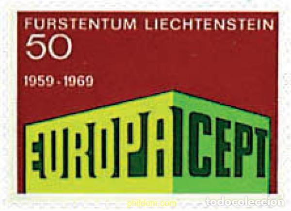 Stamps: 77708 MNH LIECHTENSTEIN 1969 EUROPA CEPT. 10 ANIVERSARIO DE LA CEPT