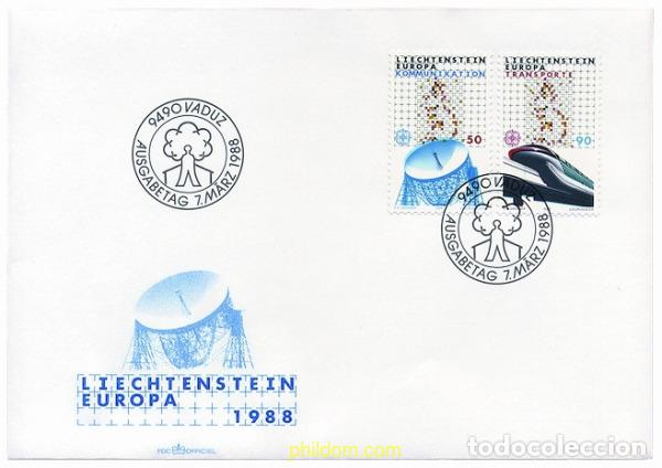 Briefmarken: 23443 MNH LIECHTENSTEIN 1988 EUROPA CEPT. TRANSPORTE Y MEDIOS DE COMUNICACION
