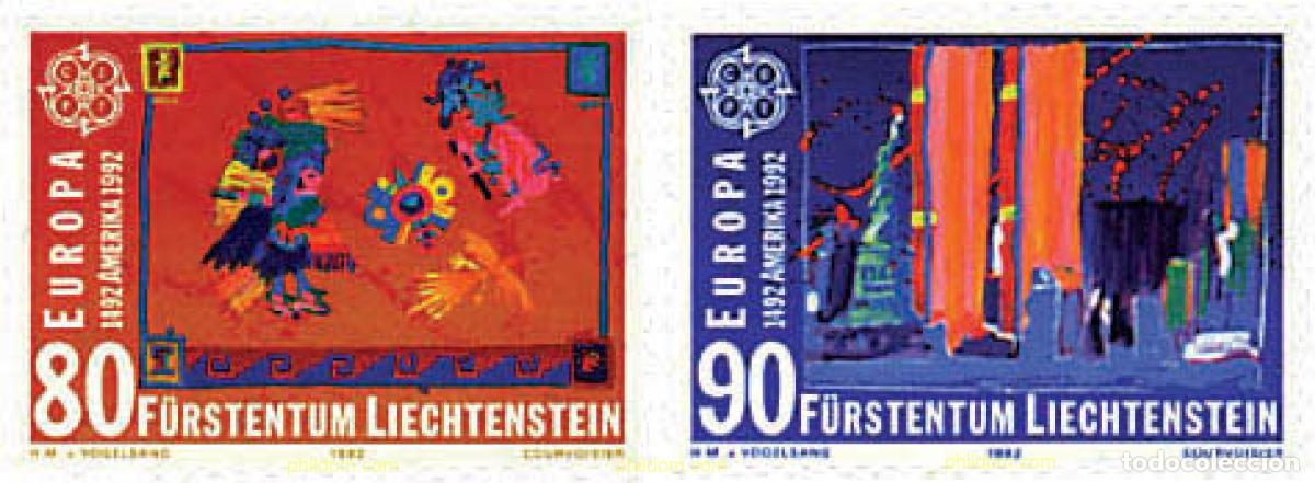 Briefmarken: 77725 MNH LIECHTENSTEIN 1992 EUROPA CEPT. 500 ANIVERSARIO DEL DESCUBRIMIENTO DE AMERICA