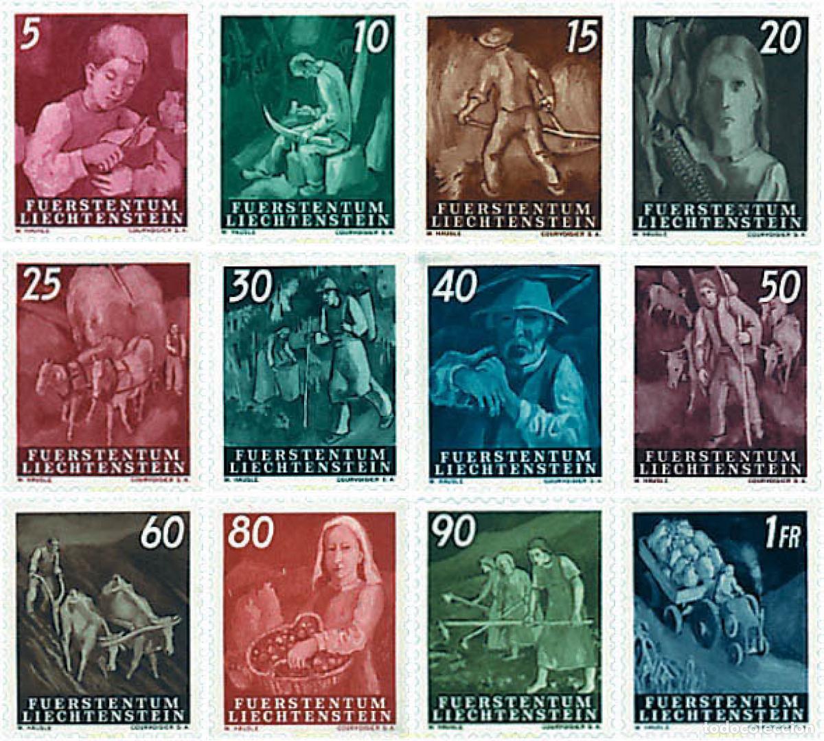 Stamps: 79288 MNH LIECHTENSTEIN 1951 TRABAJOS AGRICOLAS