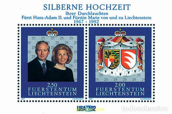 Sellos: 80796 MNH LIECHTENSTEIN 1992 CELEBRACION DE LAS BODAS DE PLATA DE LOS PRINCIPES DE LIECHTENSTEIN Y