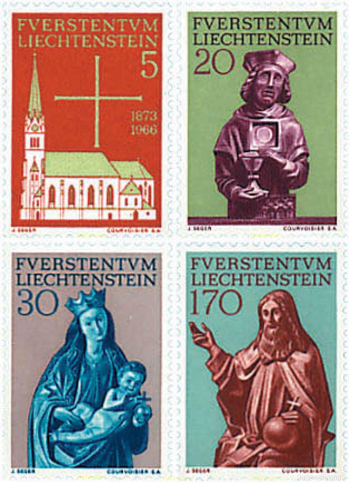 Sellos: 79576 MNH LIECHTENSTEIN 1966 RESTAURACION DE LA IGLESIA PARROQUIAL DE VADUZ