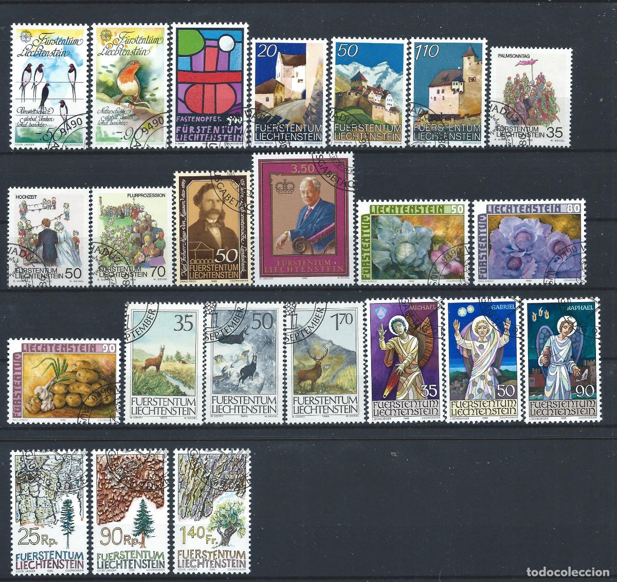 Sellos: Liechtenstein Lot 23 Tp Obl (FU) Ann&eacute;e 1986