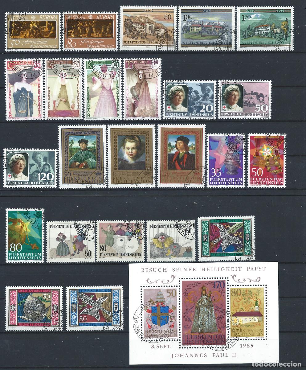 Briefmarken: Liechtenstein Lot 24 Tp + 1 Bloc Obl (FU) Ann&eacute;e 1985