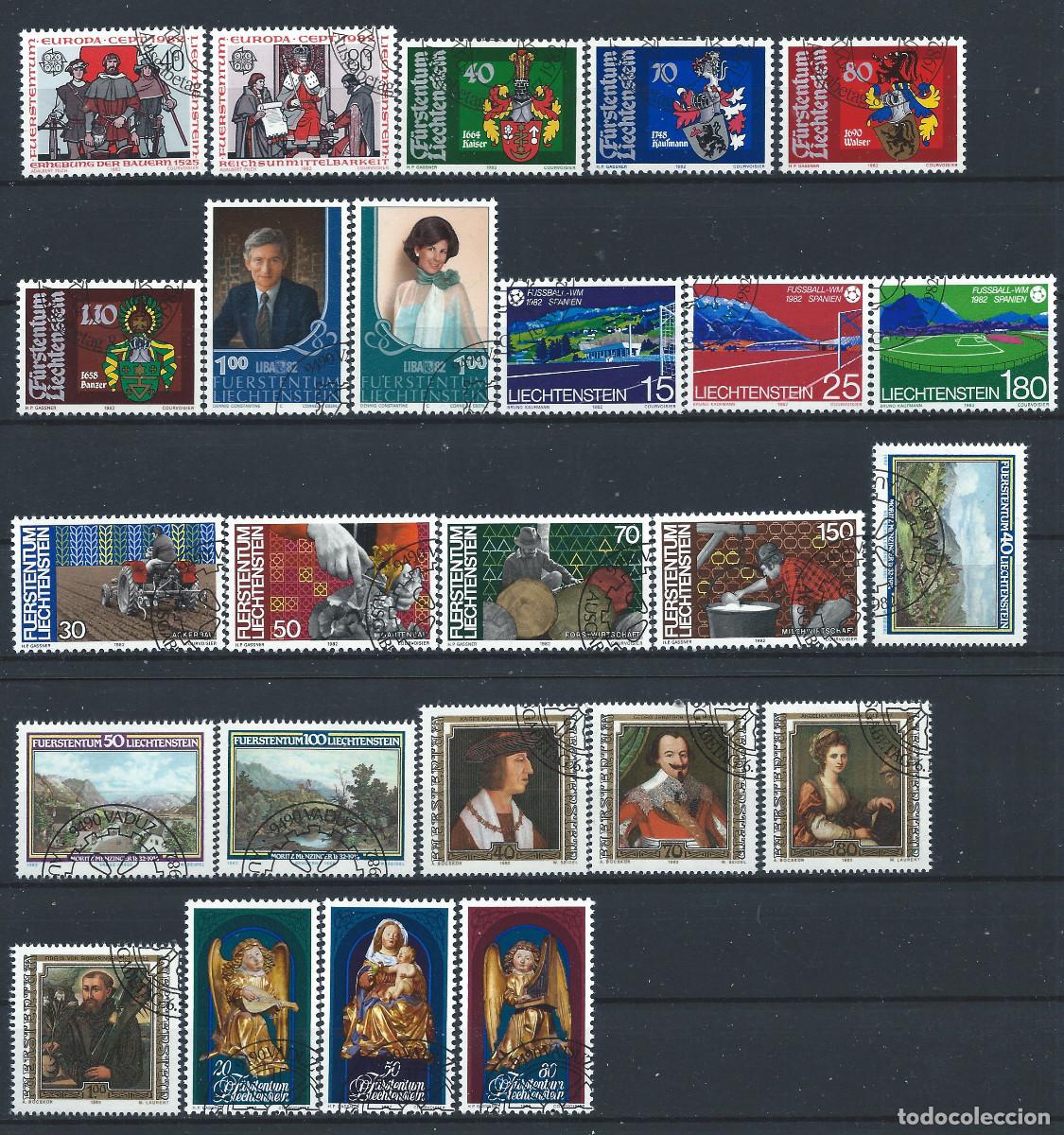 Sellos: Liechtenstein Lot 25 Tp Obl (FU) Ann&eacute;e 1982
