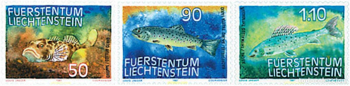 Sellos: 82857 MNH LIECHTENSTEIN 1987 PECES DE AGUA DULCE