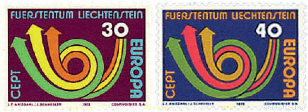 Sellos: 77710 MNH LIECHTENSTEIN 1973 EUROPA CEPT. CORNETA POSTAL