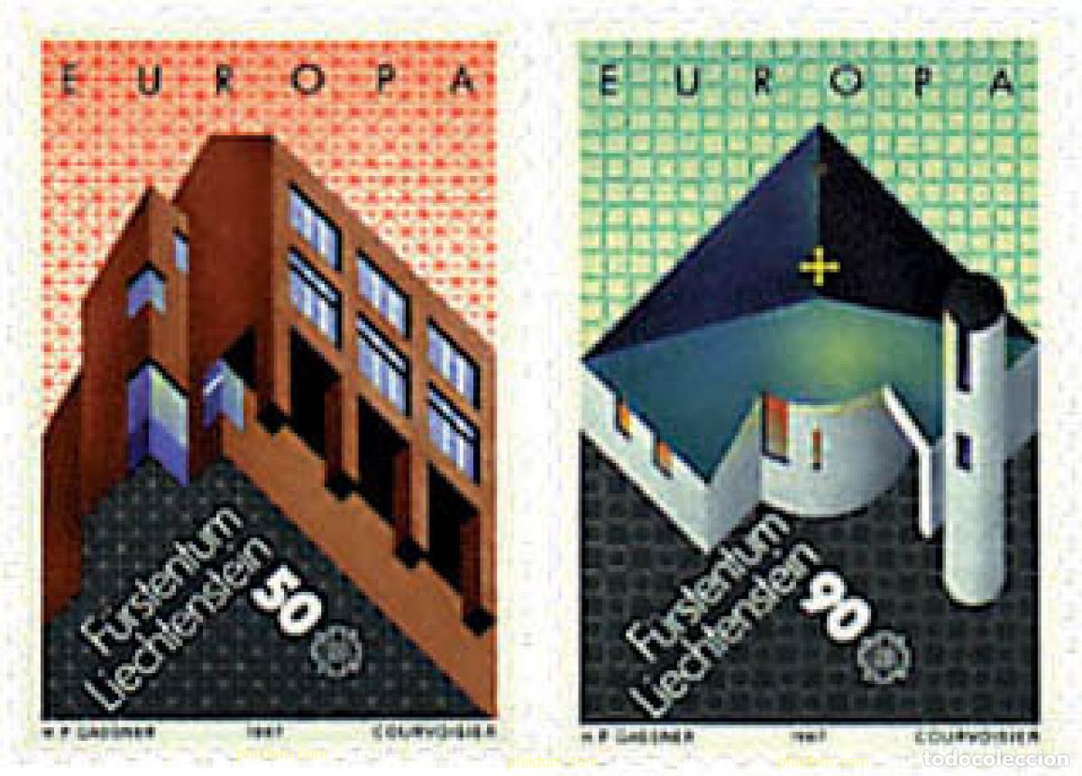 Sellos: 77721 MNH LIECHTENSTEIN 1987 EUROPA CEPT. ARQUITECTURA MODERNA