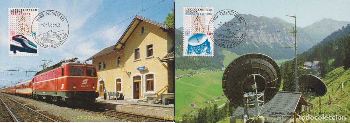 Sellos: 621388 MNH LIECHTENSTEIN 1988 EUROPA CEPT. TRANSPORTE Y MEDIOS DE COMUNICACION