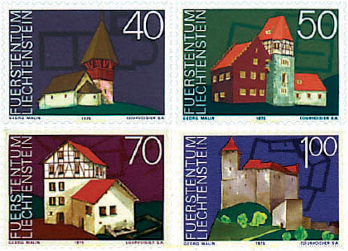 Sellos: 79101 MNH LIECHTENSTEIN 1975 A&Ntilde;O EUROPEO DEL PATRIMONIO ARQUITECTONICO